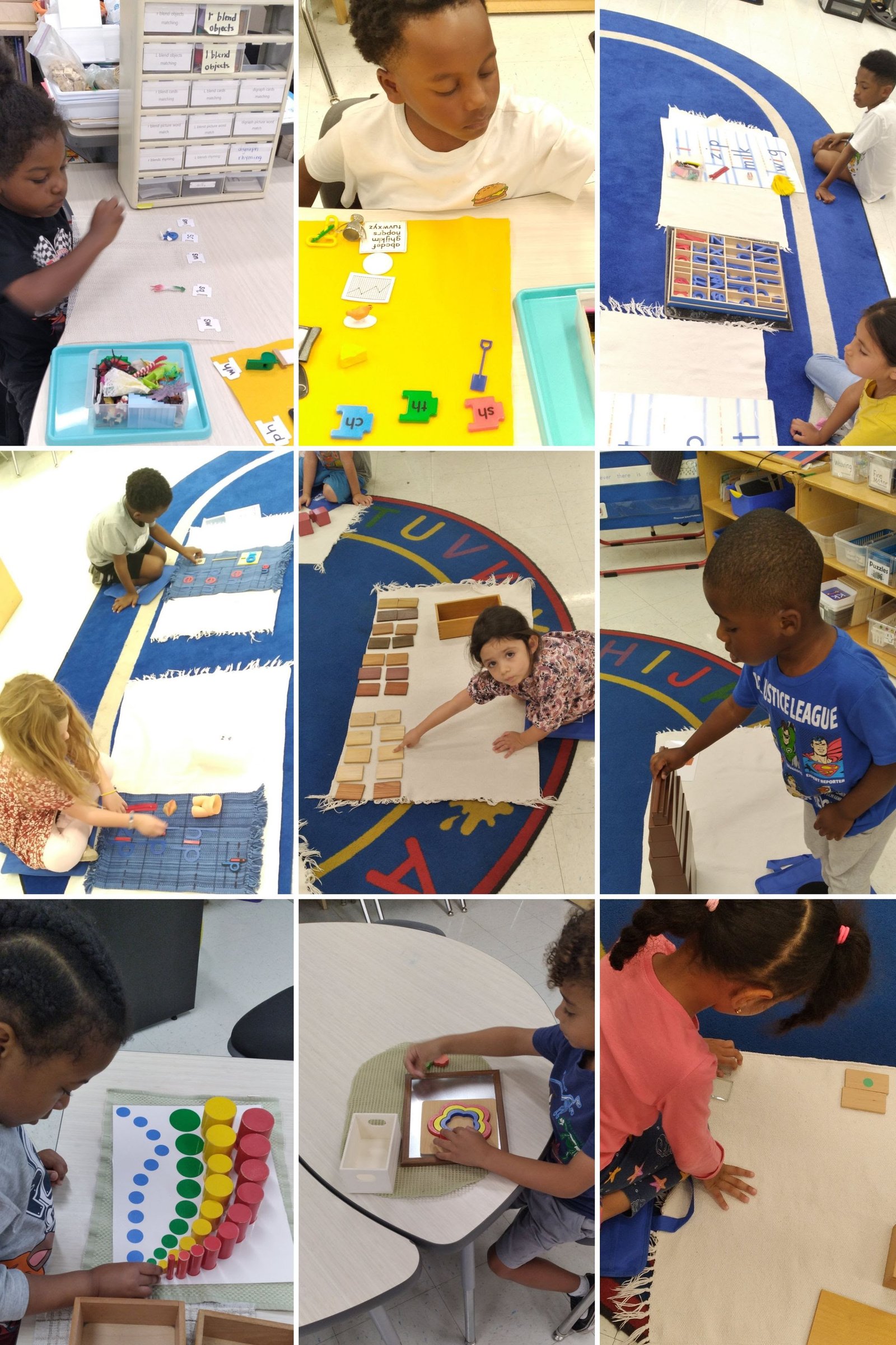 Young child building kindergarten readiness through purposeful play