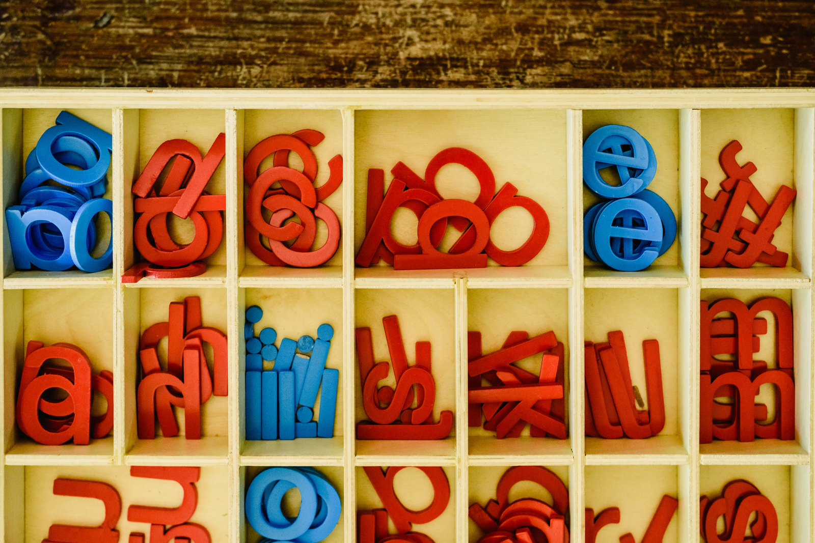 Montessori movable alphabet for literacy practice