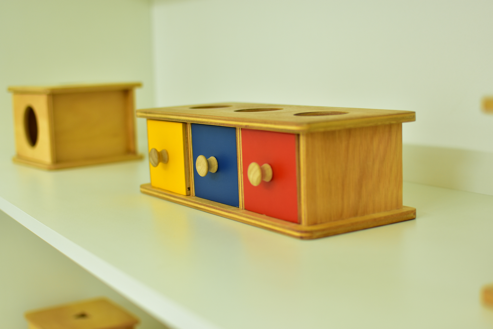 Montessori color-sorting drawers for home learning